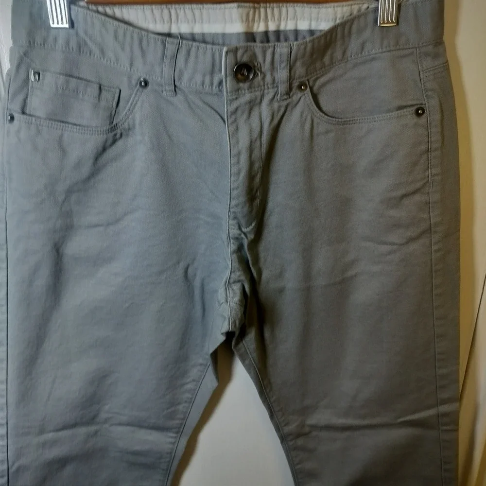 Calvin Klein Mens Slim Fit Grey Cotton Chino Pants 30x30 5-Pocket Trousers